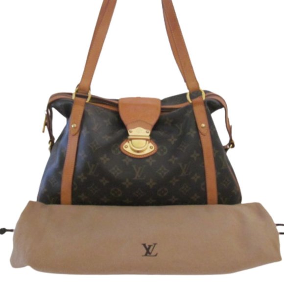 LOUIS VUITTON STRESA MONOGRAM + VACHETTA LEATHER DISCONTINUED LV HANDBAG - Picture 2 of 15